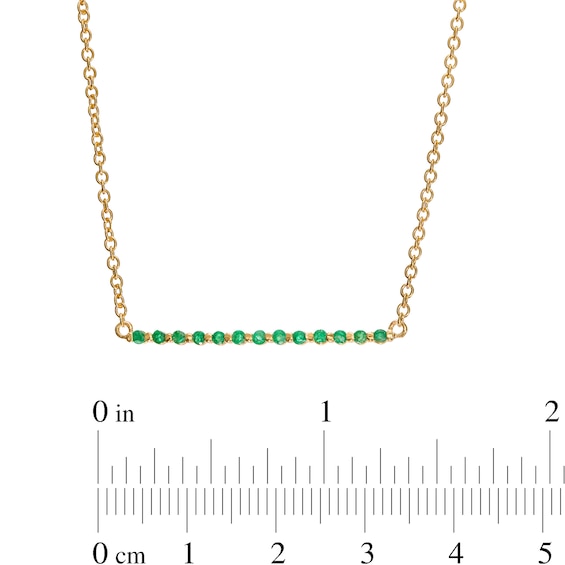 Emerald Bar Necklace in 10K Gold