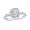 0.75 CT. T.W. Princess-Cut Diamond Double Frame Twist Shank Engagement Ring in 10K White Gold