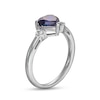 Heart-Shaped Blue and White Lab-Created Sapphire Ring in Sterling Silver