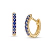 Thumbnail Image 0 of Blue Sapphire Huggie Hoop Earrings in 10K Gold