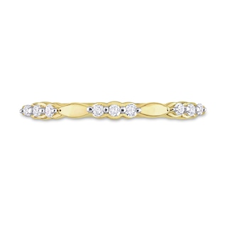 0.09 CT. T.W. Diamond Trio Station Promise Ring in Sterling Silver with Yellow Rhodium