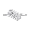 Thumbnail Image 3 of 0.09 CT. T.W. Composite Diamond Heart Trio Promise Ring in Sterling Silver