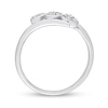 Thumbnail Image 4 of 0.09 CT. T.W. Composite Diamond Heart Trio Promise Ring in Sterling Silver