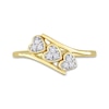 0.09 CT. T.W. Composite Diamond Heart Trio Promise Ring in Sterling Silver with Yellow Rhodium