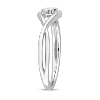 0.07 CT. T.W. Composite Diamond Loop Promise Ring in Sterling Silver