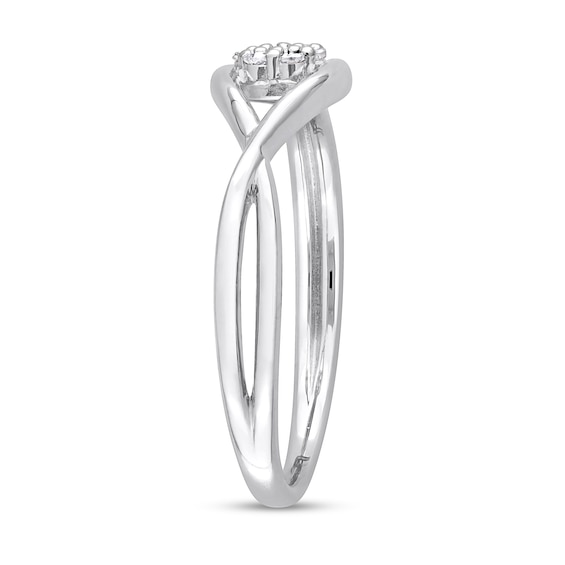 0.07 CT. T.W. Composite Diamond Loop Promise Ring in Sterling Silver