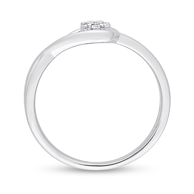 0.07 CT. T.W. Composite Diamond Loop Promise Ring in Sterling Silver|Peoples Jewellers