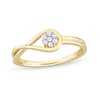 Thumbnail Image 0 of 0.07 CT. T.W. Composite Diamond Loop Promise Ring in Sterling Silver with Yellow Rhodium