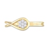 Thumbnail Image 3 of 0.07 CT. T.W. Composite Diamond Loop Promise Ring in Sterling Silver with Yellow Rhodium