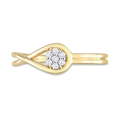 0.07 CT. T.W. Composite Diamond Loop Promise Ring in Sterling Silver with Yellow Rhodium