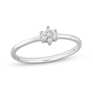 0.07 CT. T.W. Diamond Trio Station Ring in Sterling Silver