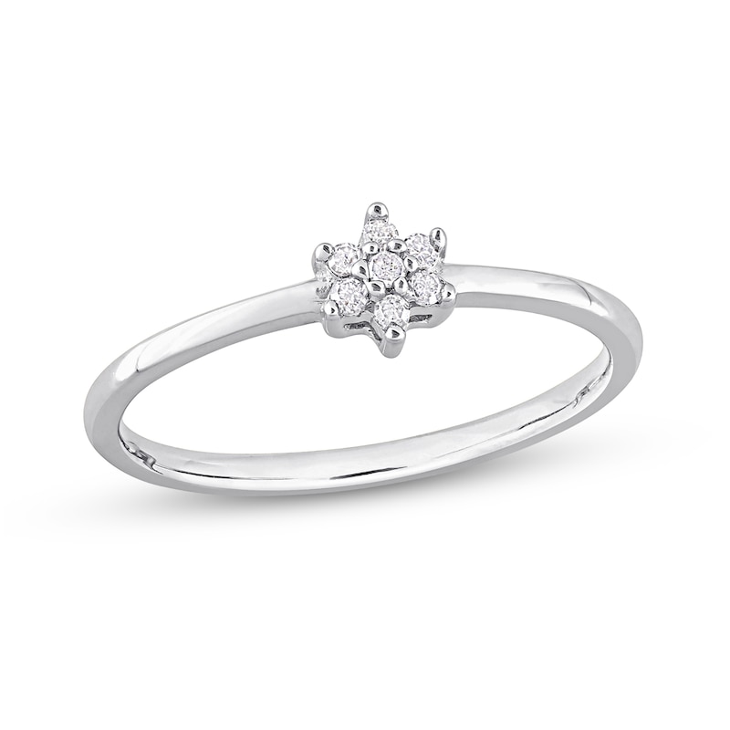 0.07 CT. T.W. Diamond Trio Station Ring in Sterling Silver|Peoples Jewellers