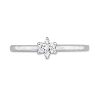 0.07 CT. T.W. Diamond Trio Station Ring in Sterling Silver