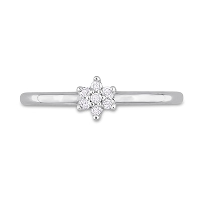 0.07 CT. T.W. Diamond Trio Station Ring in Sterling Silver