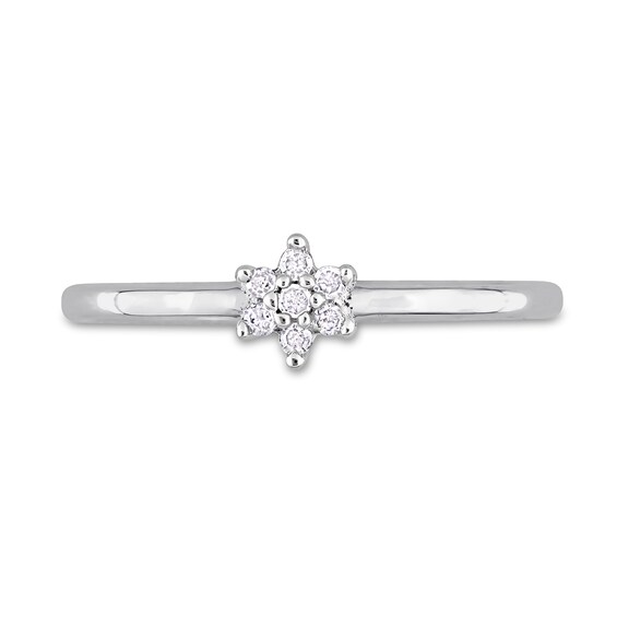 0.07 CT. T.W. Diamond Trio Station Ring in Sterling Silver