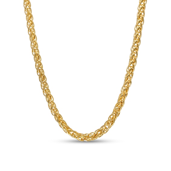 3.0mm Diamond-Cut Spiga Chain Necklace in Hollow 14K Gold - 22"