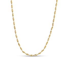 0.8mm Diamond-Cut Twisted Link Chain Necklace in Hollow 14K Gold - 18&quot;