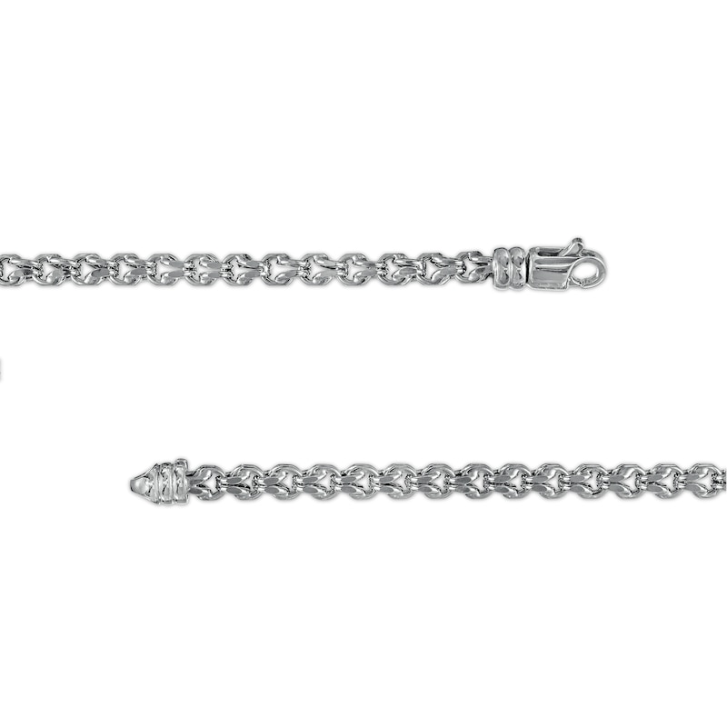 3.8mm Link Chain Necklace in Hollow 10K White Gold - 22"