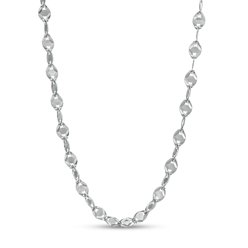2.1mm Mariner Chain Necklace in Hollow 14K White Gold - 18"