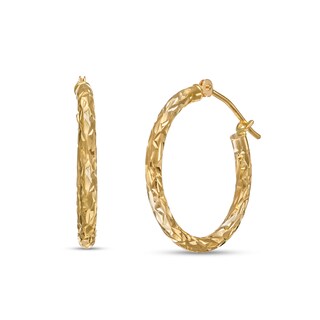 20.0mm Diamond-Cut Inside-Out Tube Hoop Earrings in 14K Gold