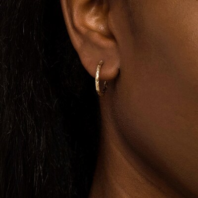 20.0mm Diamond-Cut Inside-Out Tube Hoop Earrings in 14K Gold