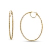 50.0mm Diamond-Cut Inside-Out Tube Oval Hoop Earrings in 14K Gold