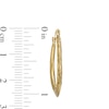 Thumbnail Image 2 of 26.06mm Diamond-Cut Knife Edge Tube Oval Hoop Earrings in 10K Gold