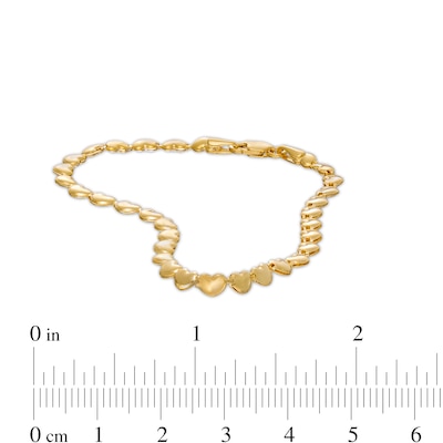 Mini Puff Hearts Stampato Bracelet in 10K Gold - 7.25"