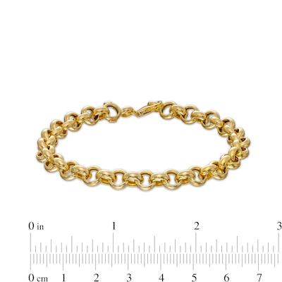 6.8mm Rolo Chain Bracelet in Hollow 14K Gold - 8"