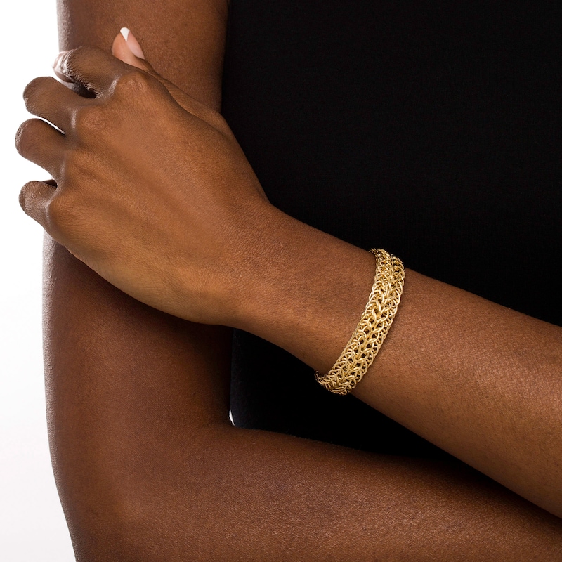 12.3mm Sedusa Link Chain Bracelet in Hollow 14K Gold - 8"|Peoples Jewellers