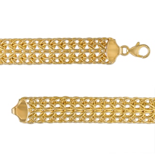 12.3mm Sedusa Link Chain Bracelet in Hollow 14K Gold - 8"