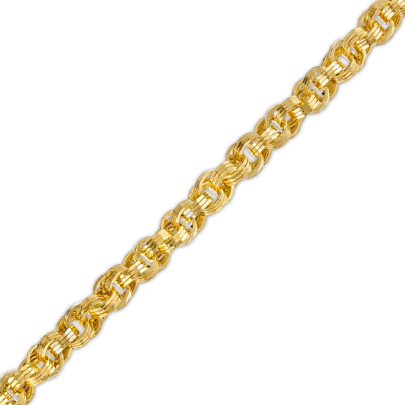 4.15mm Interlocking Triple Row Link Chain Bracelet in Hollow 14K Gold - 7.25"|Peoples Jewellers