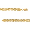 Thumbnail Image 3 of 4.15mm Interlocking Triple Row Link Chain Bracelet in Hollow 14K Gold - 7.25&quot;