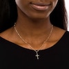 Thumbnail Image 2 of Cross and Brilliance Bead Station &quot;Y&quot; Necklace in 10K Tri-Tone Gold - 17&quot;