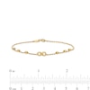 Diamond-Cut Infinity and Brilliance Bead Station Bracelet in 10K Gold - 7.5"