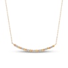 Diamond-Cut Bead Alternating Curved Bar Necklace in 14K Tri-Tone Gold - 17"