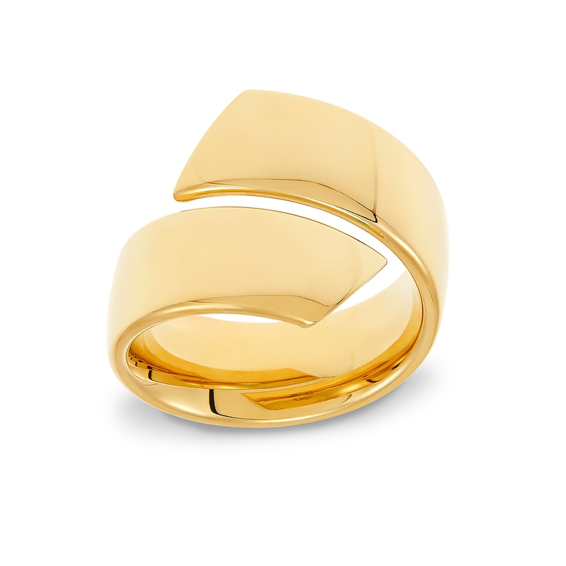 Bypass Bold Ribbon Wrap Ring in 10K Gold - Size 8|Peoples Jewellers