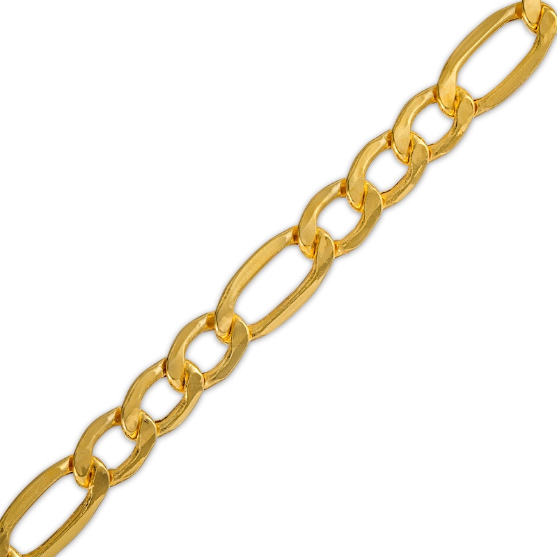 Peoples Men's 5.8mm Figaro Chain Bracelet in Hollow 14K Gold - 9