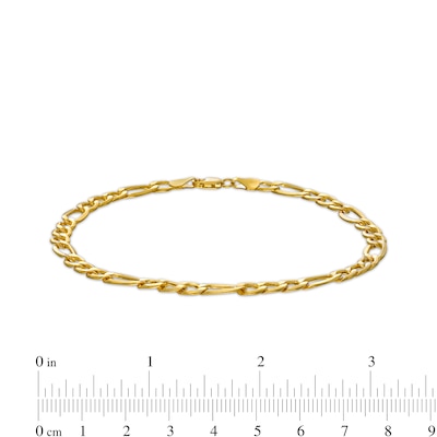 Men's 5.8mm Figaro Chain Bracelet in Hollow 14K Gold - 9"