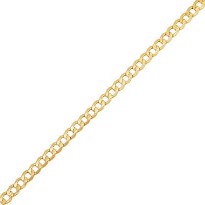 Men's 7.0mm Curb Chain Bracelet in Hollow 14K Gold - 9"