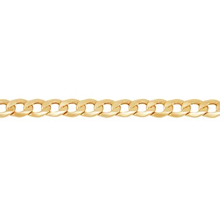 Men's 7.0mm Curb Chain Bracelet in Hollow 14K Gold - 9"