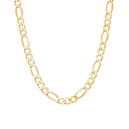 Men's 7.2mm Figaro Chain Necklace in Hollow 14K Gold - 24&quot;