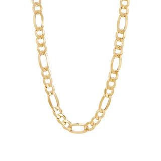 Men's 9.0mm Figaro Chain Necklace in Hollow 10K Gold