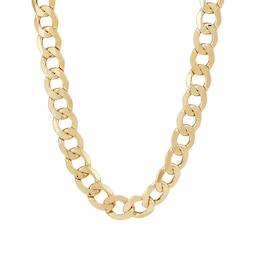 Men's 11.3mm Curb Chain Necklace in Hollow 10K Gold - 28&quot;