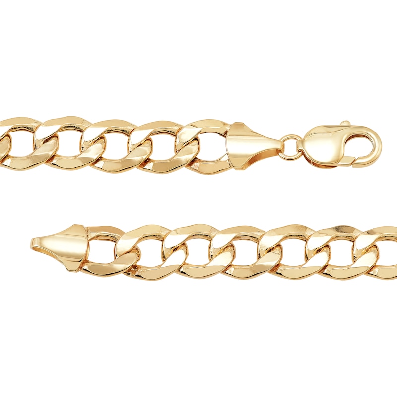 Men's 11.3mm Curb Chain Necklace in Hollow 10K Gold - 28"