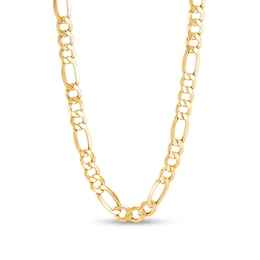 Men's 9.0mm Figaro Chain Necklace in Hollow 10K Gold - 28&quot;