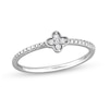 0.045 CT. T.W. Diamond Clover Promise Ring in Sterling Silver