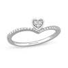 Thumbnail Image 0 of Diamond Accent Contour Heart Promise Ring in Sterling Silver