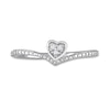 Diamond Accent Contour Heart Promise Ring in Sterling Silver