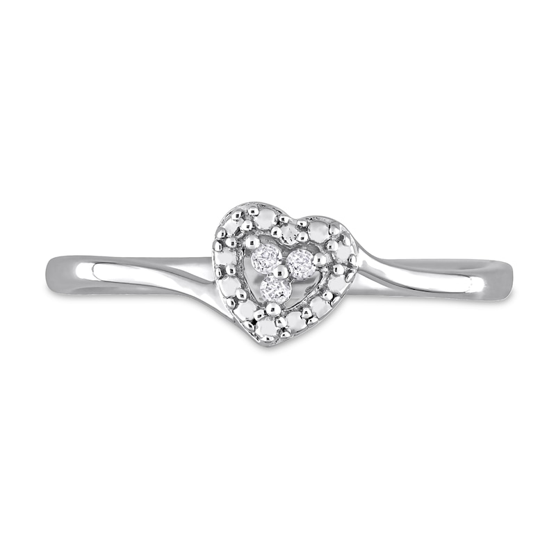 Diamond Accent Heart Frame Bypass Promise Ring in Sterling Silver|Peoples Jewellers